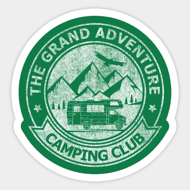 The Grand Adventure Camping Club Apparel Sticker by bahama mule